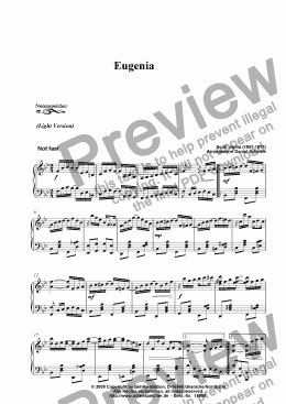 page one of Eugenia, Ragtime (Light Version, Sc. Joplin)