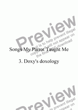 page one of Doxy's Doxology
