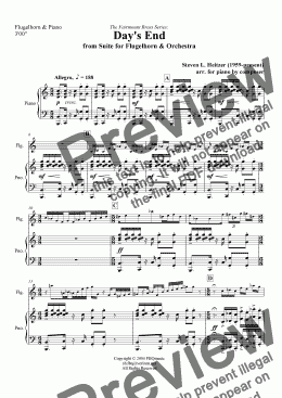 page one of Day's End, from Suite for Flugelhorn & Orchestra