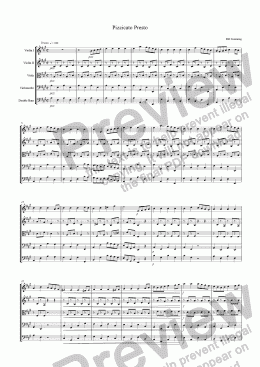 page one of Presto Pizzicato for String Orchestra
