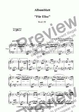 page one of For Elise - Albumblatt fuer Elise (L. v. Beethoven)