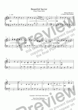 page one of Beautiful Savior (Easy Piano Solo)