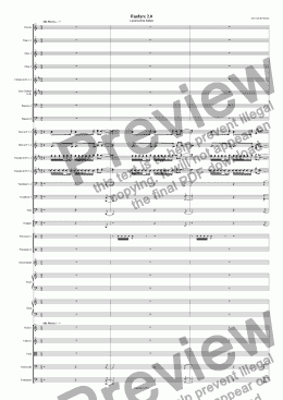 page one of Fanfare 2.0 (juvenilia, orchestra)