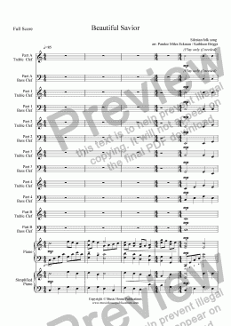 page one of Instant Ensemble:  Beautiful Savior
