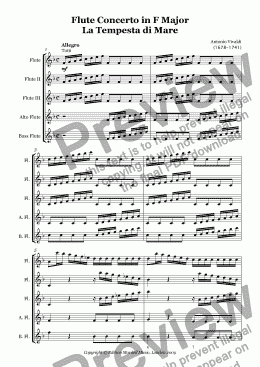 page one of Vivaldi Flute Concerto 433 (La Tempesta di Mare)