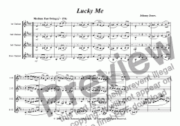 page one of Lucky Me   (Swing  Clarinet Quartet)