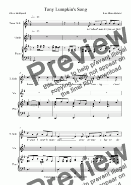 page one of Tony Lumpkin's Song - Light Baritone with Piano and Fiddle