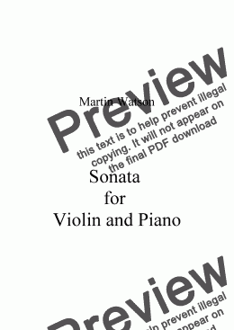 page one of Sonata for Violin and Piano