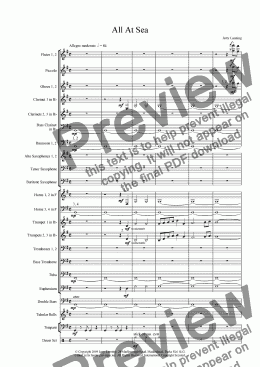 page one of All At Sea (concert band)