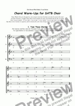 page one of Choral Warm-Ups for SATB Choir