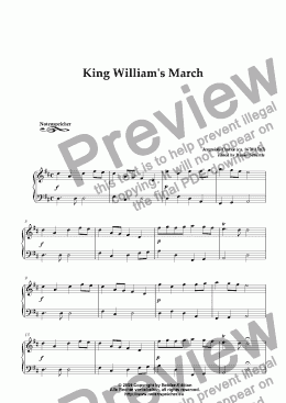 page one of King William's March in D (for piano by J.Clarke)