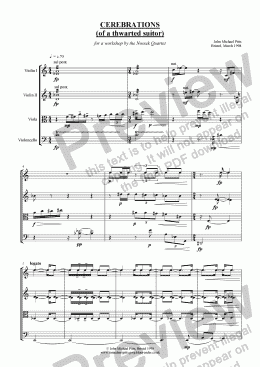 page one of Cerebrations (string quartet) [1998]