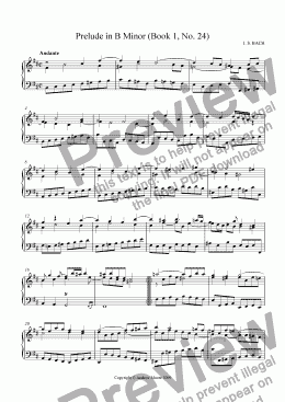 page one of Prelude in B Minor (Book 1, No. 24)