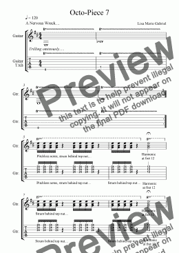 page one of Octo-Piece No 7 - Solo Fingerstyle Guitar (with TAB)