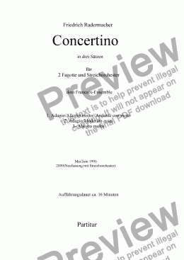 page one of Concertino für 2 Fagotte und Streichorchester