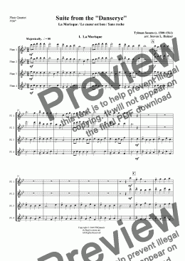 page one of Suite from the Danserye (3 movements) - Flute QUARTET