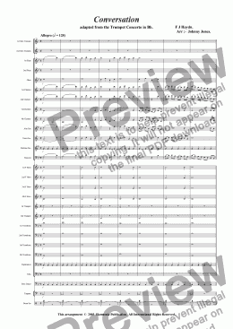page one of Conversation, Haydn Trumpet Concerto in Bb for 2 Soloists   (Concert Windband)