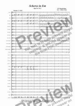 page one of Scherzo in Em Op16 No2.  (Concert Wind Band)