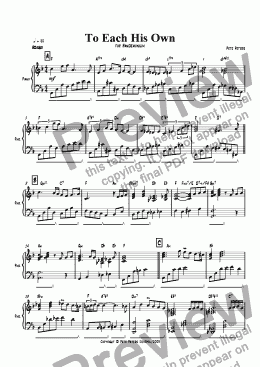 page one of To Each His Own   [Piano solo]