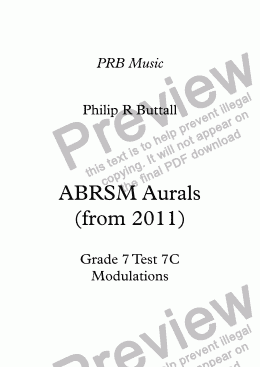 page one of Worksheet: ABRSM Grade 7 Aurals - Modulations