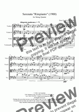 page one of Serenata Rimpianto (String Quartet)