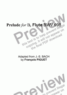 page one of Prelude for Bb Flute BWV 998