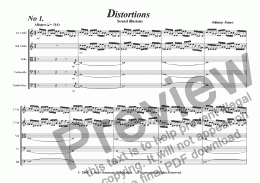 page one of Distortions #1 and #2   (String Quintet)