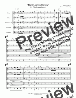 page one of March - Hands Across the Sea (Woodwind Quintet)