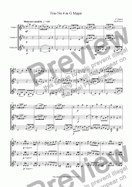 page one of Trio No.4 in G Major - Violin