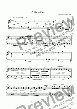 page one of ’A Ghost Story’ for piano