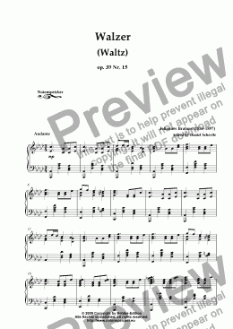 page one of Waltz in As major, op. 39 Nr. 15 (Joh. Brahms)