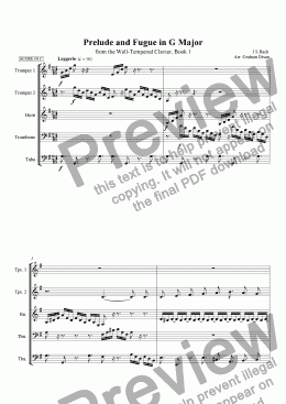 page one of Prelude and Fugue in G Major (WTC Book 1)