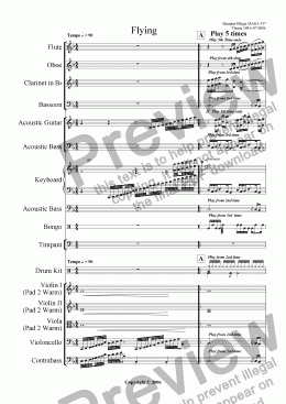 page one of Flying - Mixed Ensemble