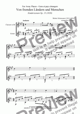 page one of Von fremden Landern und Menschen for clarinet and guitar