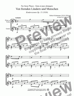 page one of Von fremden Landern und Menschen for violin or flute and guitar