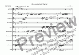 page one of Concerto in C Major BWV 1061 for Ten-Piece Brass