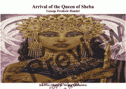 page one of Arrival of the Queen of Sheba for two Oboes & String Orchestra