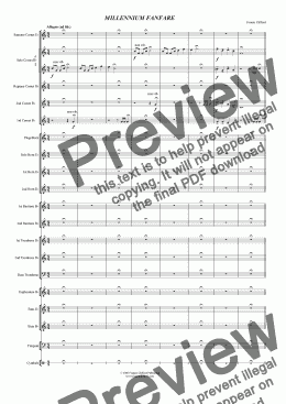 page one of Millennium Fanfare (Brass Band)
