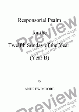 page one of Twelfth Sunday of the Year (B)