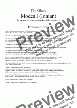 page one of Modes I (Ionian)