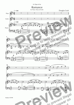 page one of Romance for Flute, Violin & Piano