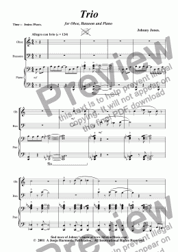 page one of Trio For Oboe, Bassoon and Piano