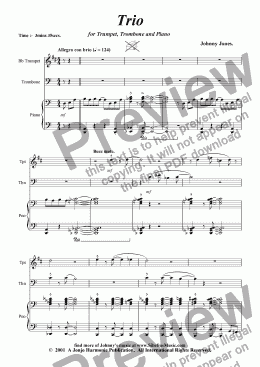 page one of Trio for Trumpet, Trombone and Piano