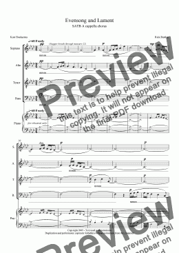 page one of Evensong and Lament SATB