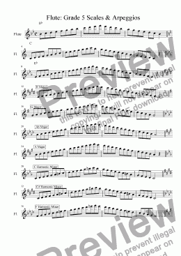 page one of Flute - Grade 5 Scales and Arpeggios (ABRSM format)