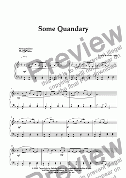 page one of Some Quandary (from Daniel Schertle's 20 Piano Sketches to Go)