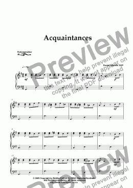page one of Acquaintances (from Daniel Schertle's 20 Piano Sketches to Go)