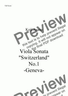page one of Viola Sonata -Switzerland- No.1 Geneva 