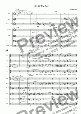 page one of Cry of the Gull for Voice & Orchestra