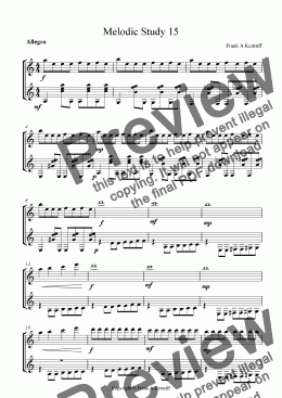 page one of Melodic Study 15